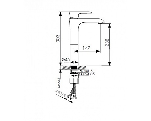Смеситель для раковины-чаши KAISER Nove 06111