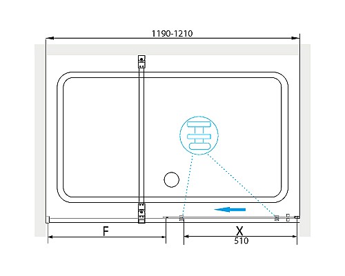 Душевая дверь RGW Tornado TO-18 B 120 41071812-14 профиль Черный стекло прозрачное