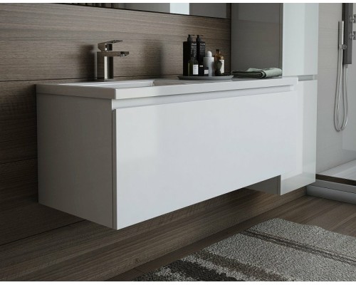 Тумба с раковиной Эстет Dallas Luxe 130 L ФР-00002274 подвесная Белая