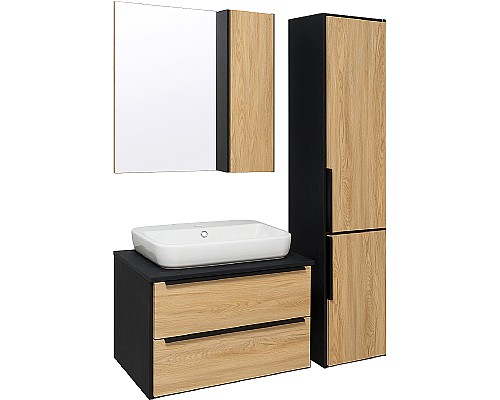 Шкаф пенал Runo Мальта 35 R 00-00001095 подвесной Дуб Черный