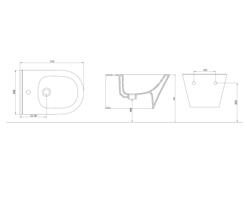 Биде подвесной, Boheme Avva Белый матовый