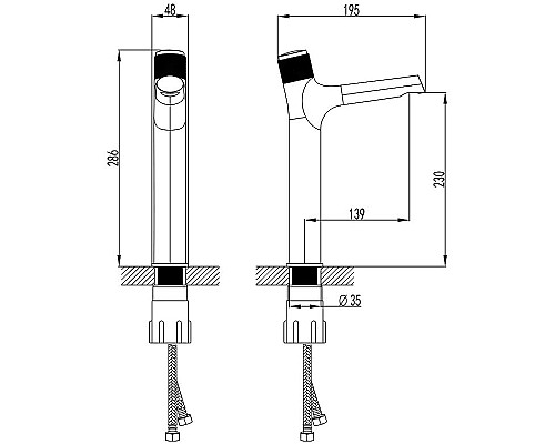 Смеситель для раковины Lemark Project LM4679C Хром