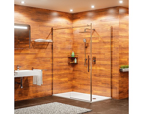 Душевой уголок WasserKRAFT Alme 130х100 15R34 профиль Хром стекло прозрачное