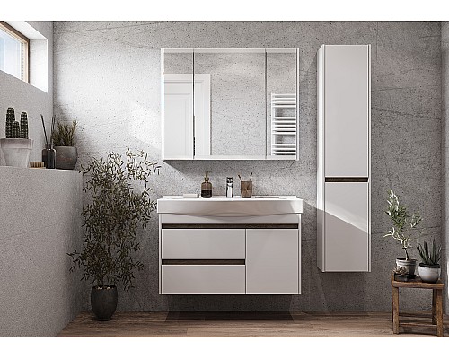 Тумба под раковину Aquaton Нортон 100 1A249001NT010 подвесная Белая глянцевая