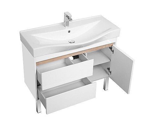 Тумба под раковину Aquaton Нортон 100 1A249001NT010 подвесная Белая глянцевая