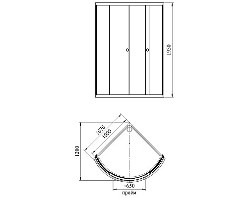 Душевой уголок Radomir 110x110 1-09-1-0-0-0050 профиль Белый стекло прозрачное