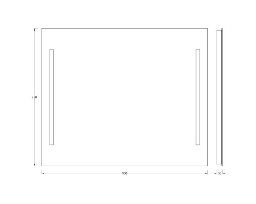 Зеркало Evoform Lumline 75х90 с подсветкой