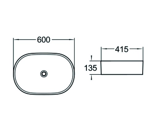 Раковина керамическая накладная SantiLine SL-1028