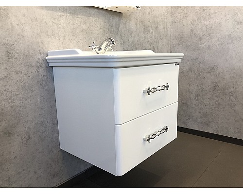 Тумба с раковиной Comforty Неаполь 65 00004148729 подвесная Белый глянец