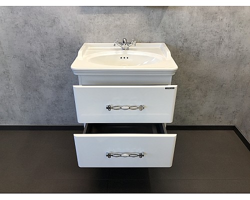 Тумба с раковиной Comforty Неаполь 65 00004148729 подвесная Белый глянец