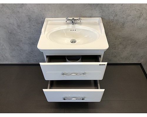 Тумба с раковиной Comforty Неаполь 65 00004148729 подвесная Белый глянец