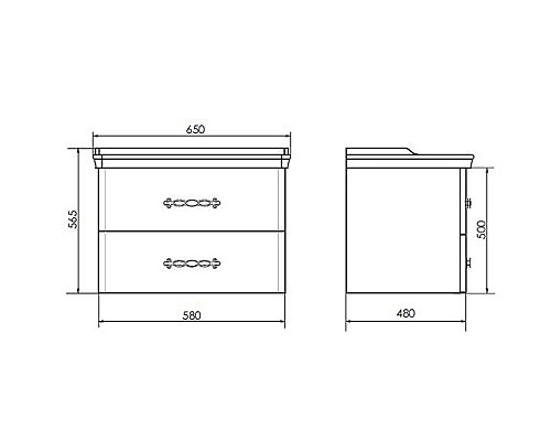 Тумба с раковиной Comforty Неаполь 65 00004148729 подвесная Белый глянец