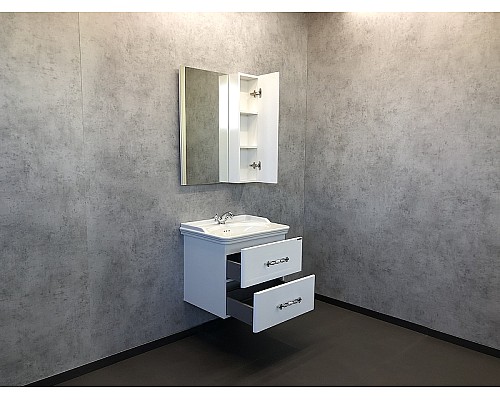 Тумба с раковиной Comforty Неаполь 65 00004148729 подвесная Белый глянец