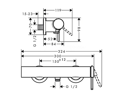 Смеситель для душа Hansgrohe Finoris 76620000 Хром