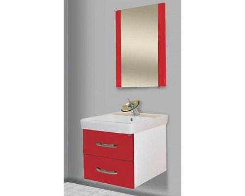 Тумба под раковину Bellezza Рокко 80 4635313670037 подвесная Красная Белая