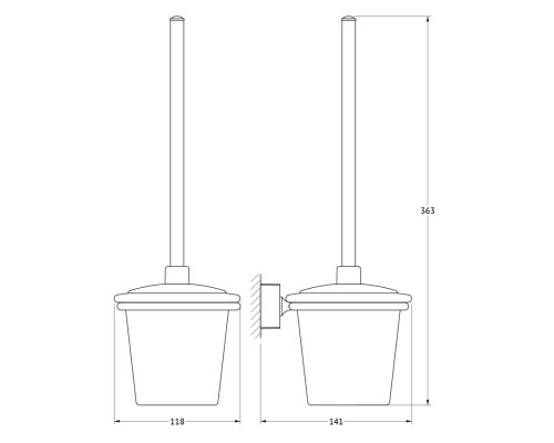 Держатель с туалетным ершом с крышкой (матовый хрусталь; хром) FBS ESP 057 