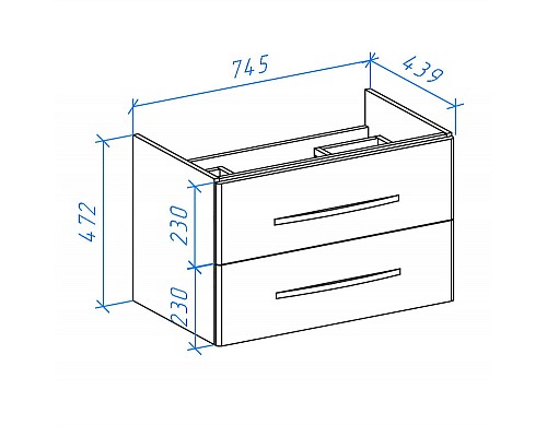 Тумба под раковину Bellezza Рокко 80 4635313670037 подвесная Красная Белая