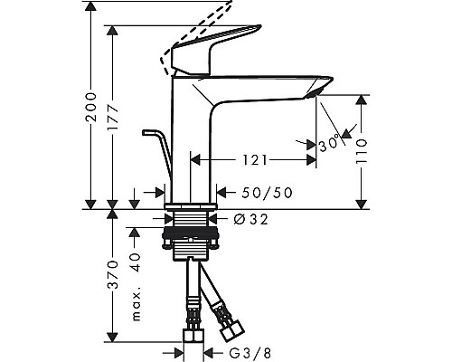 Смеситель для раковины Hansgrohe Logis Fine 71251000 Хром
