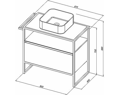 Тумба под раковину Allen Brau Priority 80 1.31002.WM Белая матовая