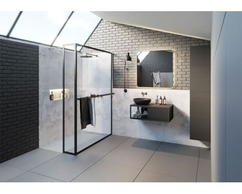 Душевая перегородка Riho Lucid GD402 100х30 G005034121 (GD410B030) Черный