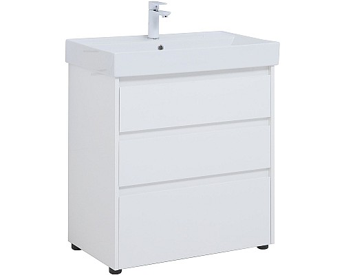 Тумба под раковину Aquanet Nova Lite 75 302472 Белый глянец