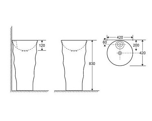 Раковина CeramaLux 42 G-308 Белая
