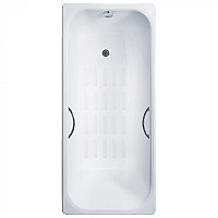 Ванна чугунная Delice Aurora 160х75 с отверстиями под ручки и антискользящим покрытием