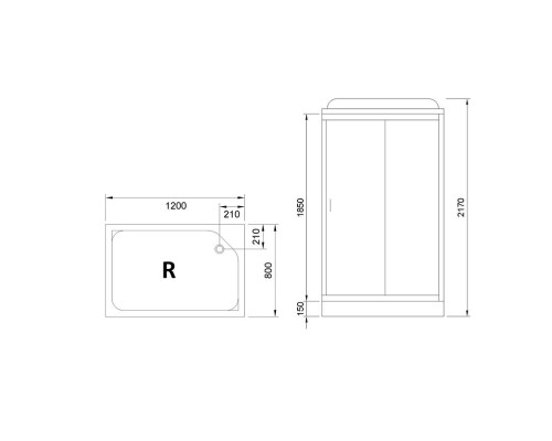 Душевая кабина Royal Bath HP 120х80 с гидромассажем стекло матовое