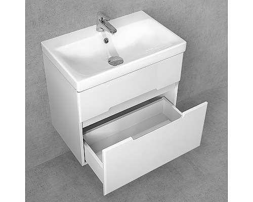 Тумба под раковину Jorno Moduo Slim 60 Mod.01.60/P/W подвесная Белый глянец