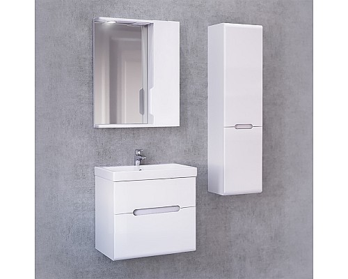 Тумба под раковину Jorno Moduo Slim 60 Mod.01.60/P/W подвесная Белый глянец