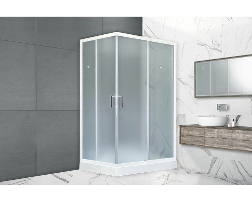Душевой уголок Royal Bath HP 120х80 RB8120HP-C-R с поддоном профиль Белый стекло матовое