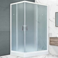 Душевой уголок Royal Bath HP 120х80 RB8120HP-C-R с поддоном профиль Белый стекло матовое