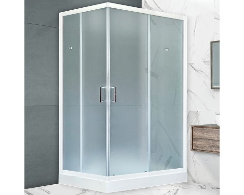 Душевой уголок Royal Bath HP 120х80 RB8120HP-C-R с поддоном профиль Белый стекло матовое