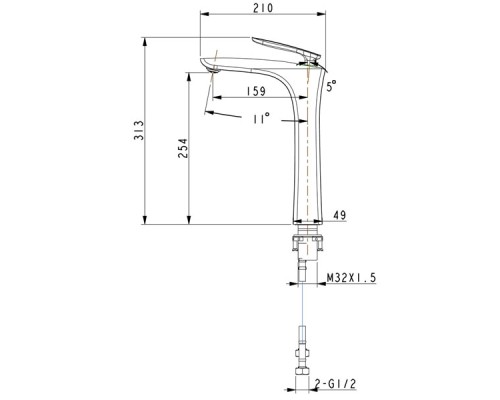 Смеситель для раковины Timo Helmi 4011/03F Черный
