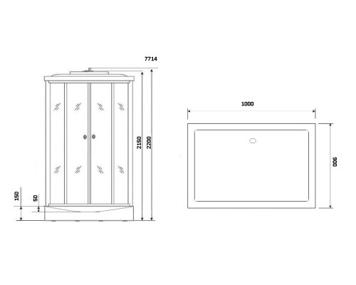 Душевая кабина Niagara Luxe NG-7714W 100x90