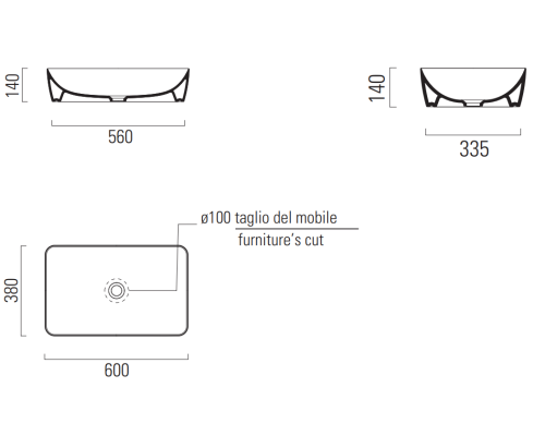 Раковина-чаша GSI Nubes 60 903611 Белая