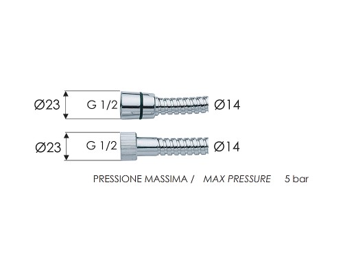 Душевой шланг Remer 333CNES120 Хром