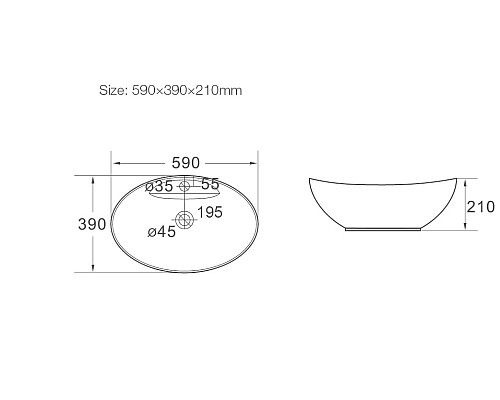 Раковина керамическая накладная SantiLine SL-1022