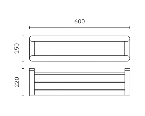 Полка для полотенец Nofer Capri 16223.N Черный матовый