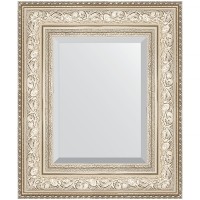Зеркало Evoform Exclusive 60х50 BY 3374 с фацетом в багетной раме - Виньетка серебро 109 мм