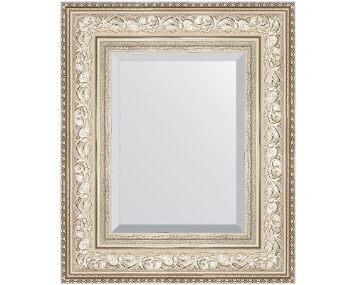 Зеркало Evoform Exclusive 60х50 BY 3374 с фацетом в багетной раме - Виньетка серебро 109 мм