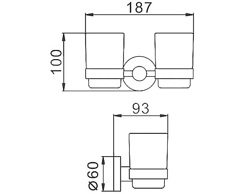 Стакан для зубных щеток Haiba HB8308 двойной Нержавеющая сталь