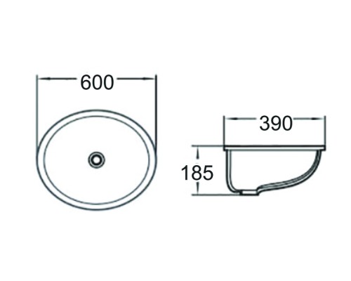 Раковина керамическая встраиваемая снизу SantiLine SL-3002