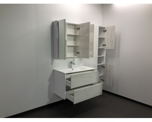 Тумба с раковиной Comforty Женева 90 00004137133 подвесная Дуб белый