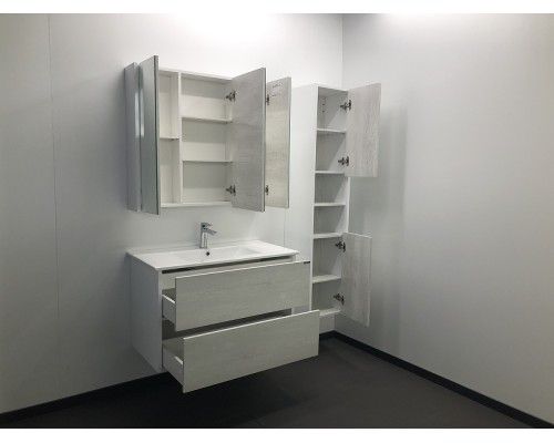 Тумба с раковиной Comforty Женева 90 00004137133 подвесная Дуб белый