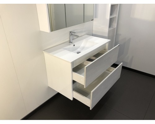 Тумба с раковиной Comforty Женева 90 00004137133 подвесная Дуб белый