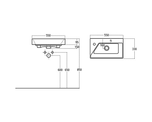 Раковина Dreja Slim Synergy 55 17055-KL Белая