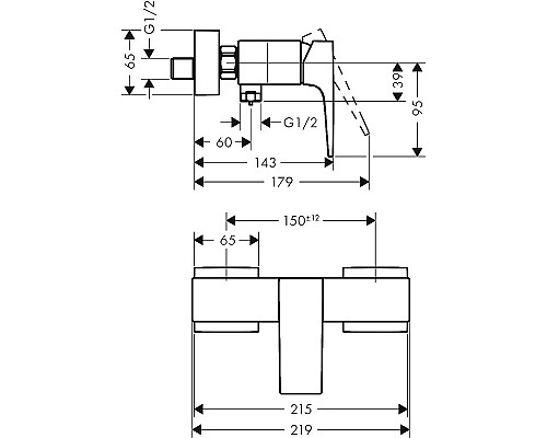 Смеситель для душа Hansgrohe Metropol 32560140 Шлифованная бронза