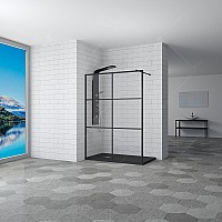 Душевая перегородка  70*200 RGW WA-011-B Чёрный/Прозрачное(Принт)/8 мм 100 см 
