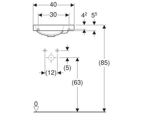 Мини-Раковина GEBERIT Acanto 500.635.01.2